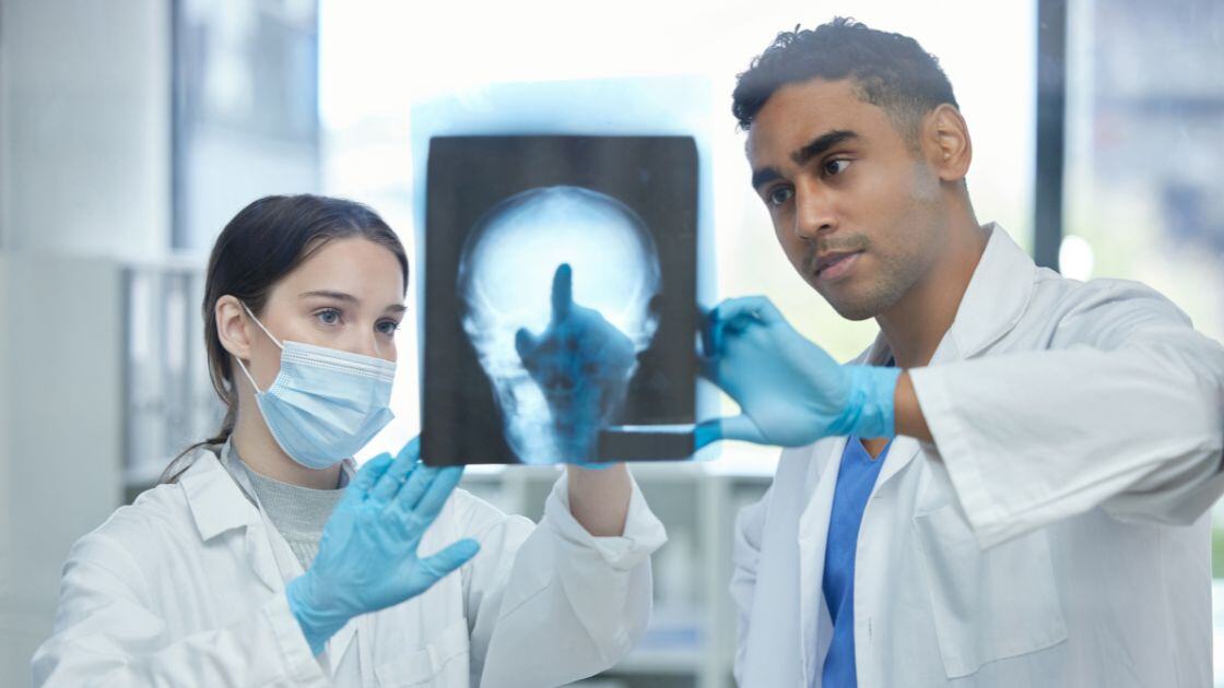 Medical doctor working with a nurse