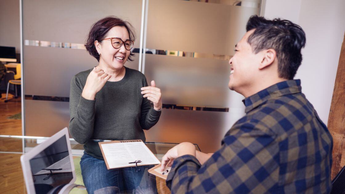 Two Recruiters having a conversation