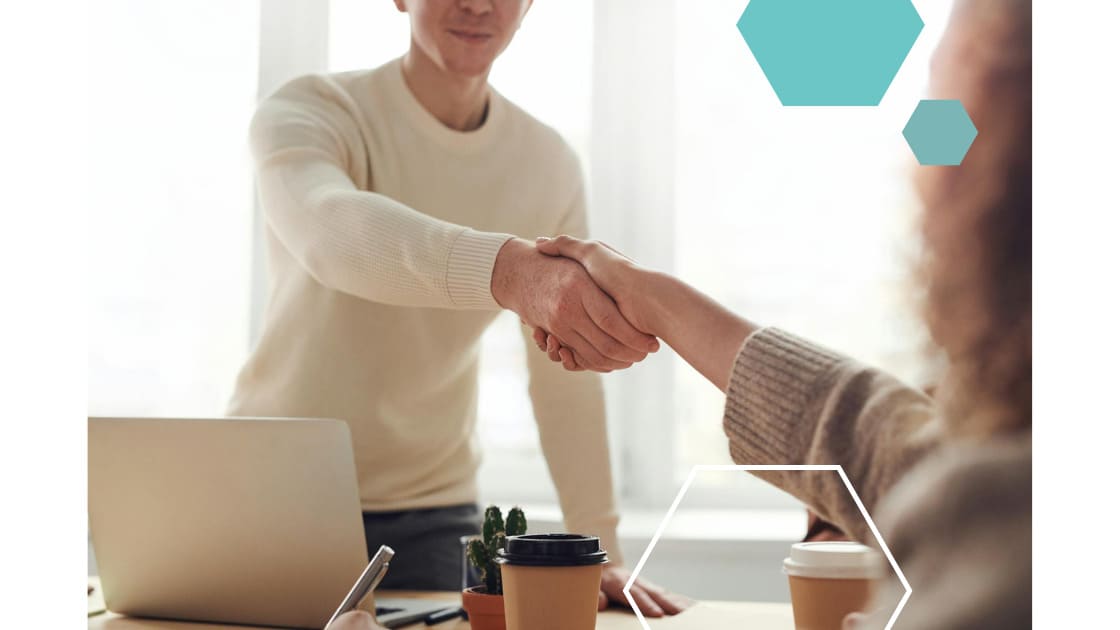 Recruiter shaking hands with a candidate