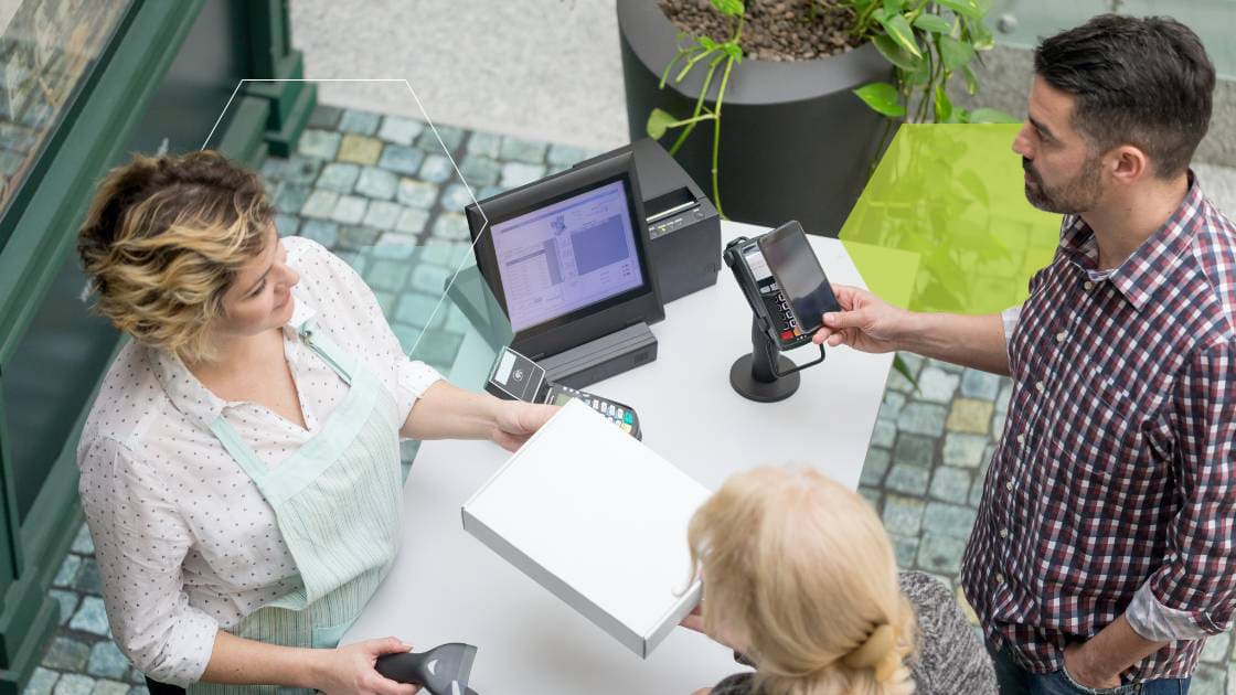 A person working in a retail establishment